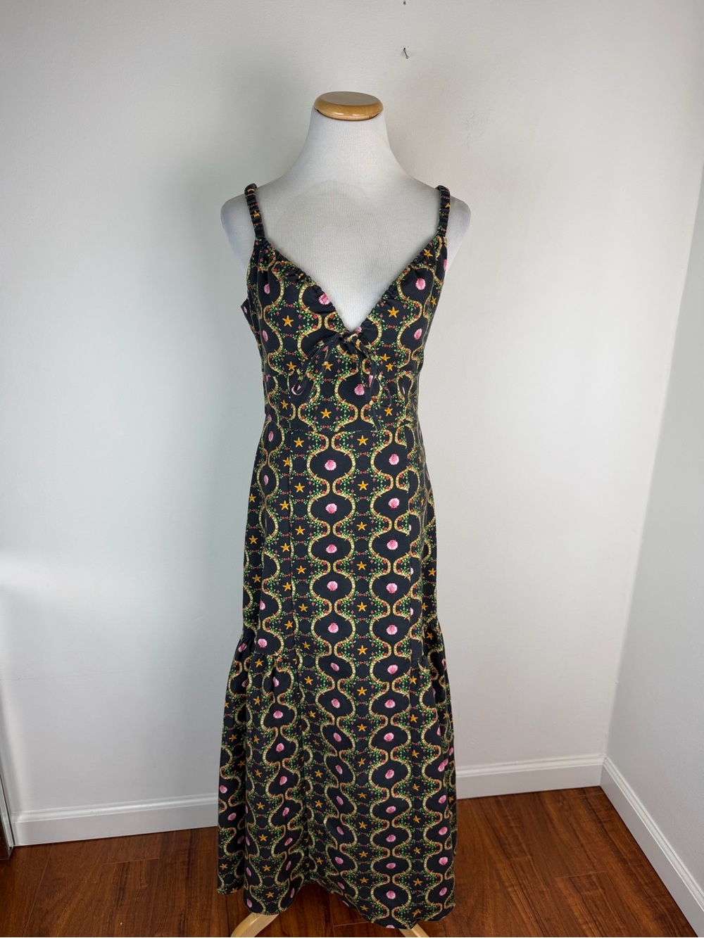 Hill House Lillie Maxi Dress in Black Cisco Trellis Size M - Picture 4 of 8